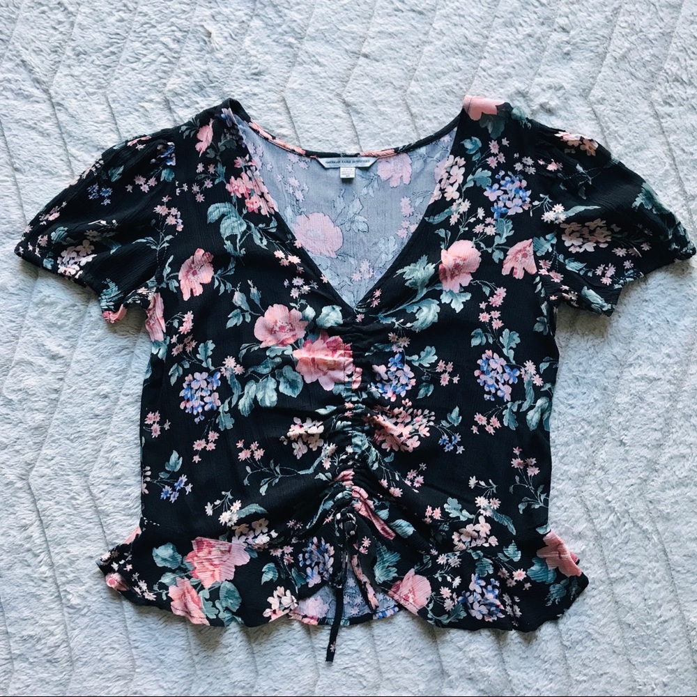 New American Eagle Floral Blouse